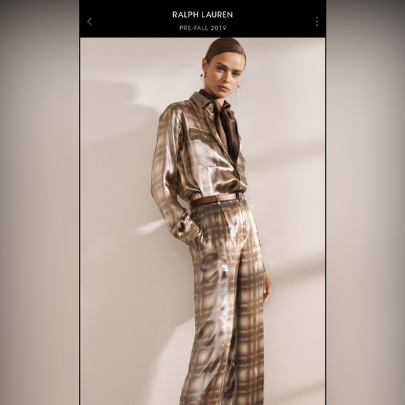 SOLD Ralph Lauren Purple Label Metallic Plaid Button Up Size 10 - Picture 7 of 7